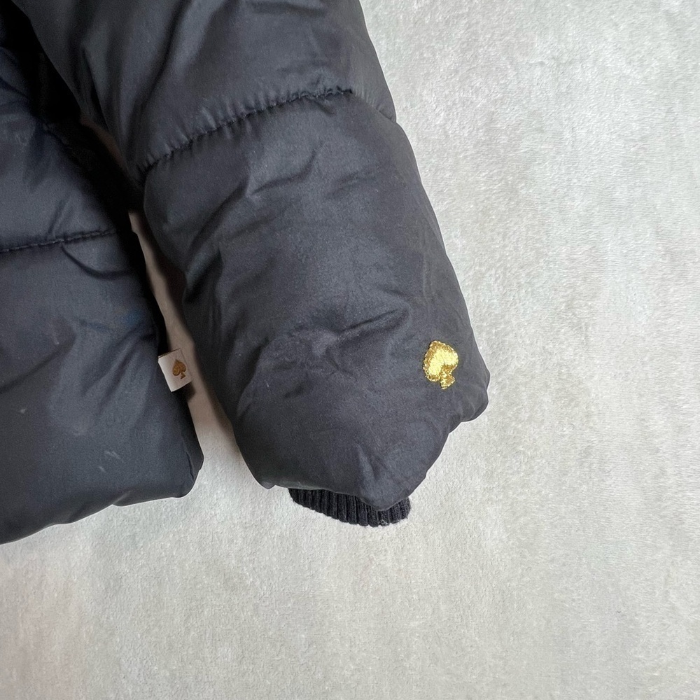 Kate Spade 24M Girl Black Hooded Winter Jacket Coat - Picture 3 of 8